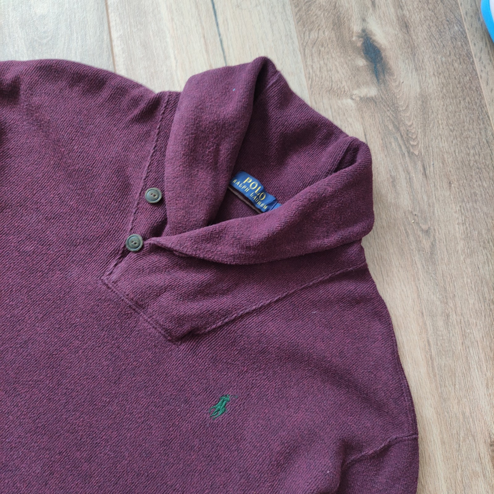Felpa vintage PRL Polo Ralph Lauren Big Pony bordeaux finto collo taglia L