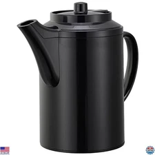 Service Ideas TS612BL 16oz Black Double Wall Teapot - Durable Plastic Design