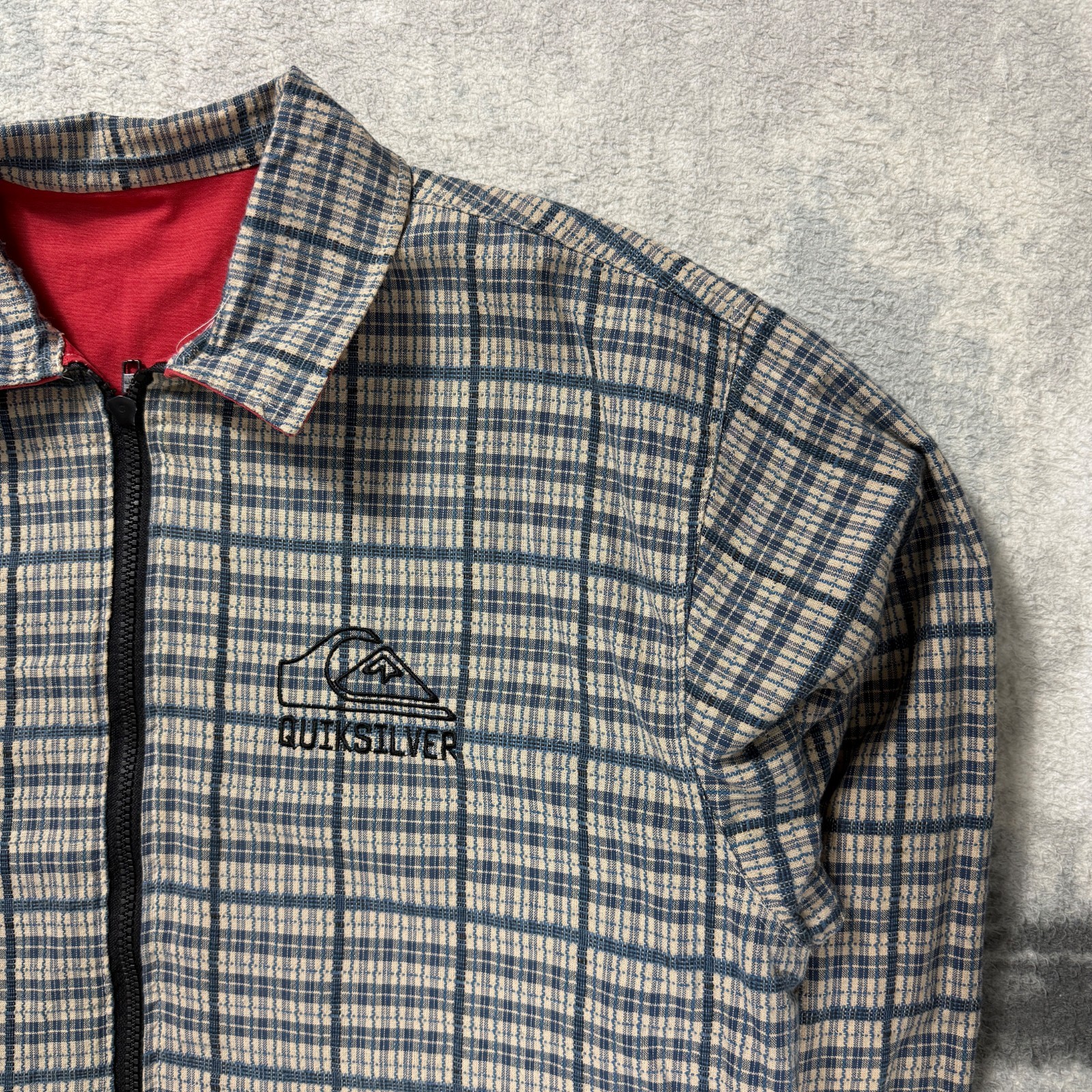 Vintage Quiksilver 90s Red Checked Reversible Size L/XL Utility Overshirt Jacket image 7
