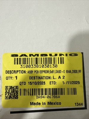 New OEM Samsung Refrigerator Main Board DA94-06786A. Same Day Delivery