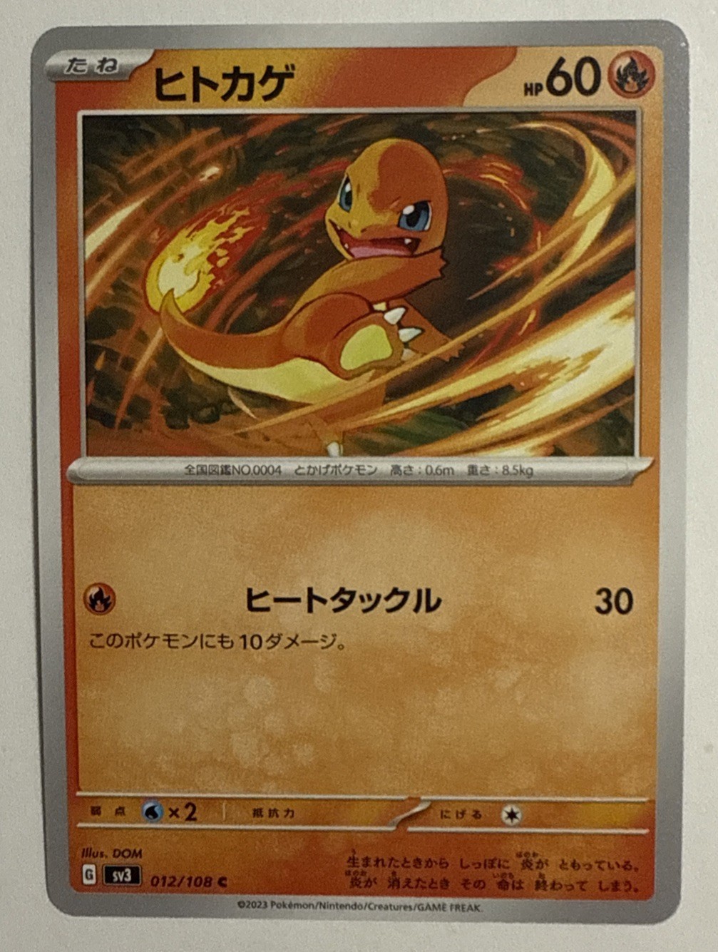 Charmander C 012/108 Ruler of the Black Flame SV3 Japanese Pokemon Near Mint
