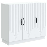 Wohnzimmer Sideboard Weiß Modern 89X34,5X77 Cm Holzwerkstoff