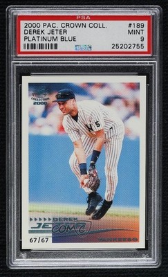 2000 Pacific Crown Collection Platinum Blue 67/67 Derek Jeter PSA 9 MINT 06bg