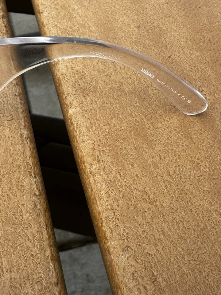 Silver and clear frame  Versace Medusa Biggie Sunglasses preowned glasses only - Image 4 of 4