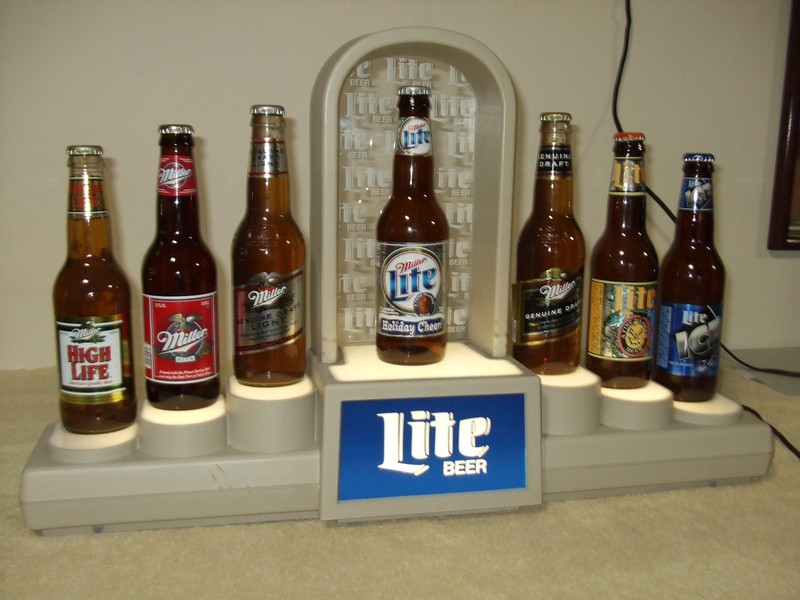 Miller Lite Beer Lighted Backbar Display Sign. Works.