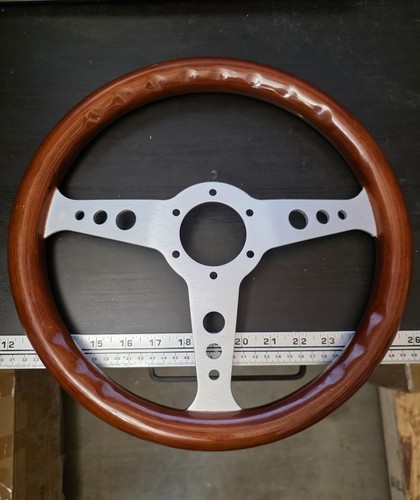 Factory 2nd 15 Vintage Indy Steering Wheel Wood Grip w/ 6 Holes 15 in - 第 1/2 張圖片