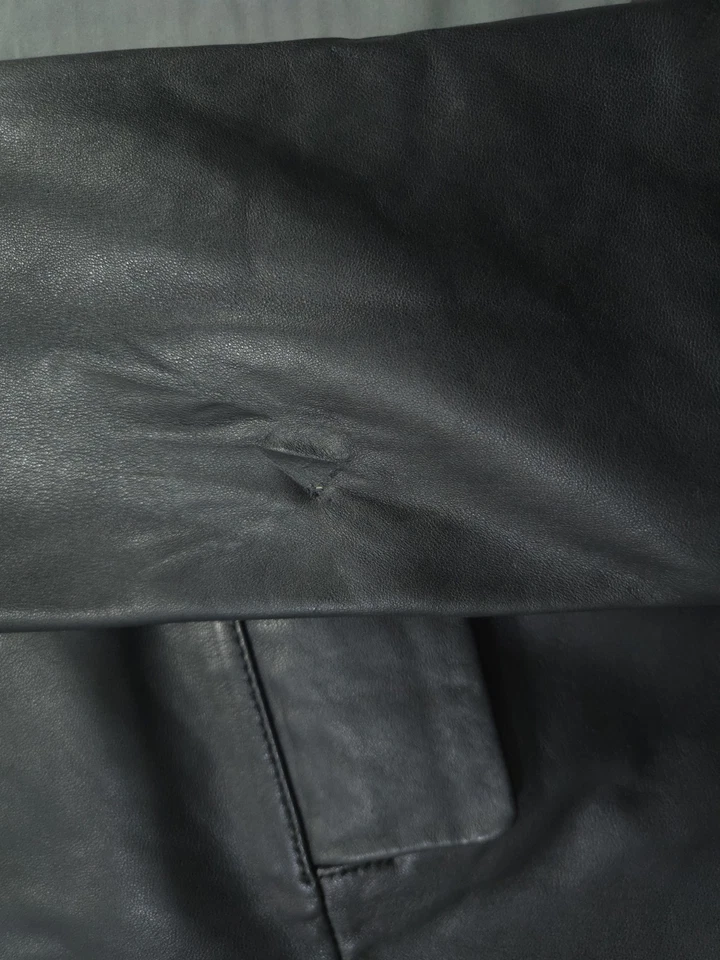 Blazer Daniel Cremieux Para Hombres Gris Medio Piel de Cordero Cuero Chaqueta Abrigo Dos Botones Foto 3 de 4