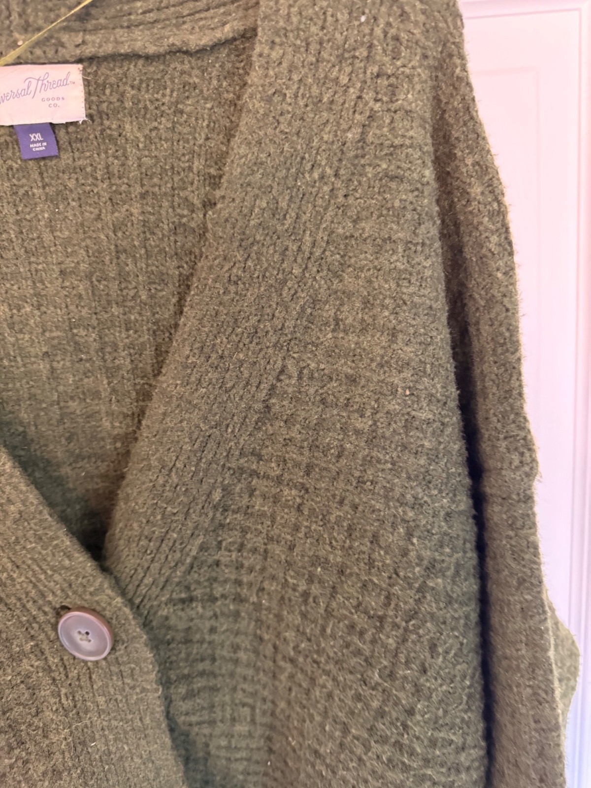 Universal Thread Green Waffle Knit Button Down Lo… - image 4