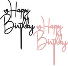 2Pcs Happy Birthday Cake Toppers Happy Birthday Cake Decorations Birthdays Decor