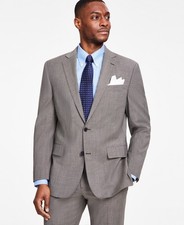Brooks Brothers Mens Classic fit Wool Suit Jacket Blazer 42 S Beige Check