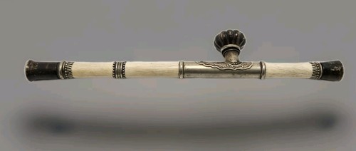 Antique Chinese Pipe Great Patina Hand Made Silver Carved - Picture 2 of 14