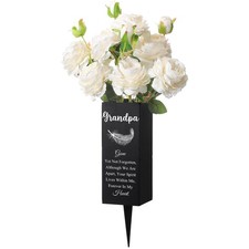 Metal Cemetery Grave Flower Vase Memorial Flower Holder with Spike for Burial