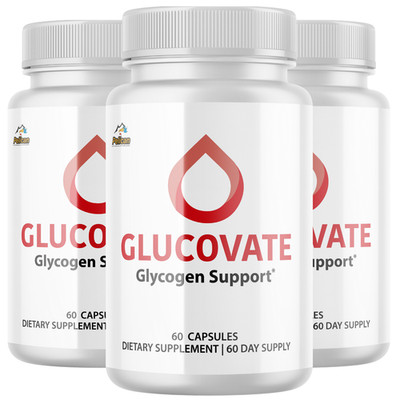 GLUCOVATE- Blood Support- 3 Bottles- 180 Capsules