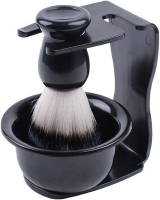 Shaving Brush Set, 3 in 1 Shaving Set for Men, Hair Beard Brush with Stand, R...