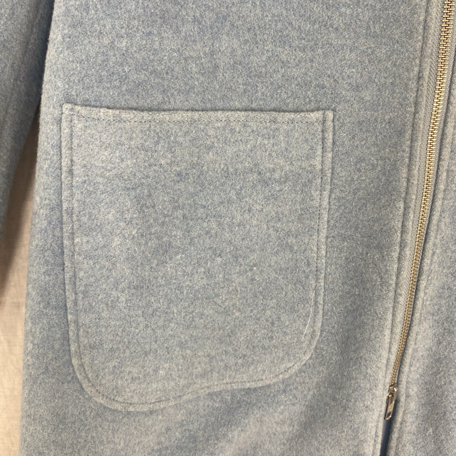 Country Road Blue Wool Cashmere Duffle Coat Size Large Hooded Overcoat Jacket image 6