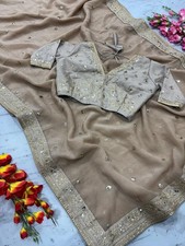 Saree Blouse Bollywood Party Wear Indian Pakistani New Sari Wedding Designer
