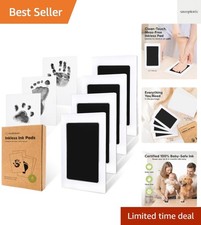 4-Pack Inkless Baby Footprint Kit - Mess-Free Keepsake for New Moms, Jet Black