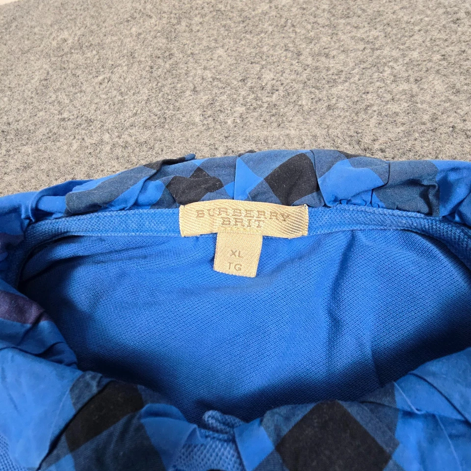 Burberry brit shirt women XLARGE blue short sleeve collared polo cotton Size XL - Image 2 of 4