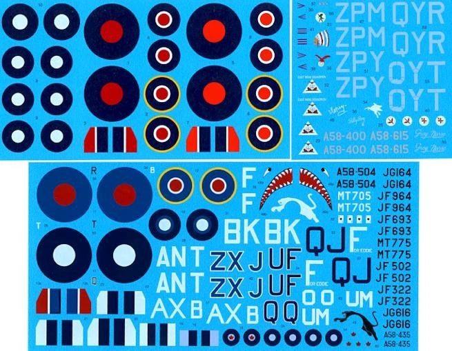 DK Decals 1/48 SUPERMARINE SPITFIRE Mk.VIII in RAF RAAF SAAF Service - Image 2 of 4