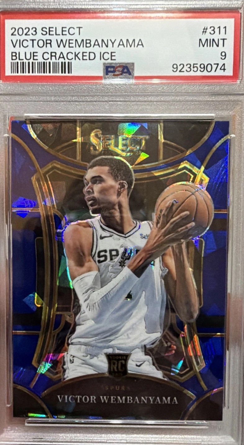 2023-24 Panini Select - Mezzanine Level Victor Wembanyama #311 Blue Cracked Ice