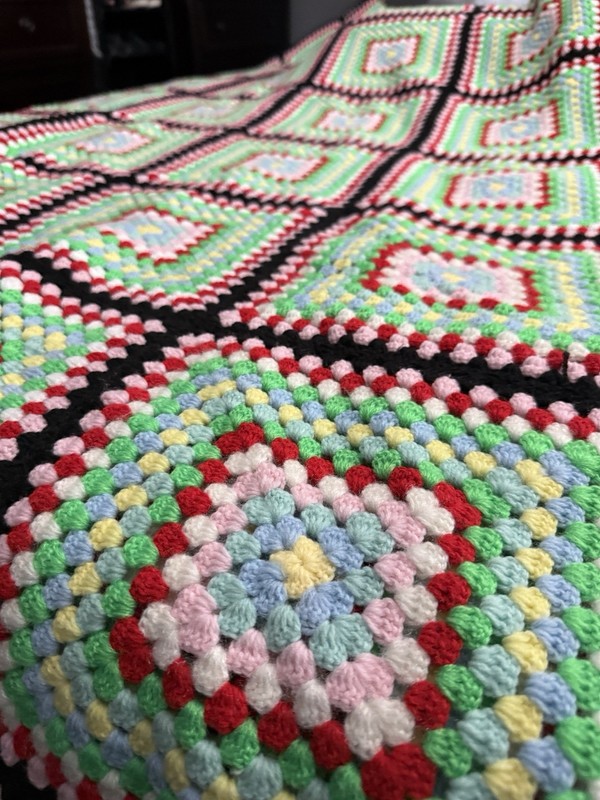 Vintage Granny Square Afghan 