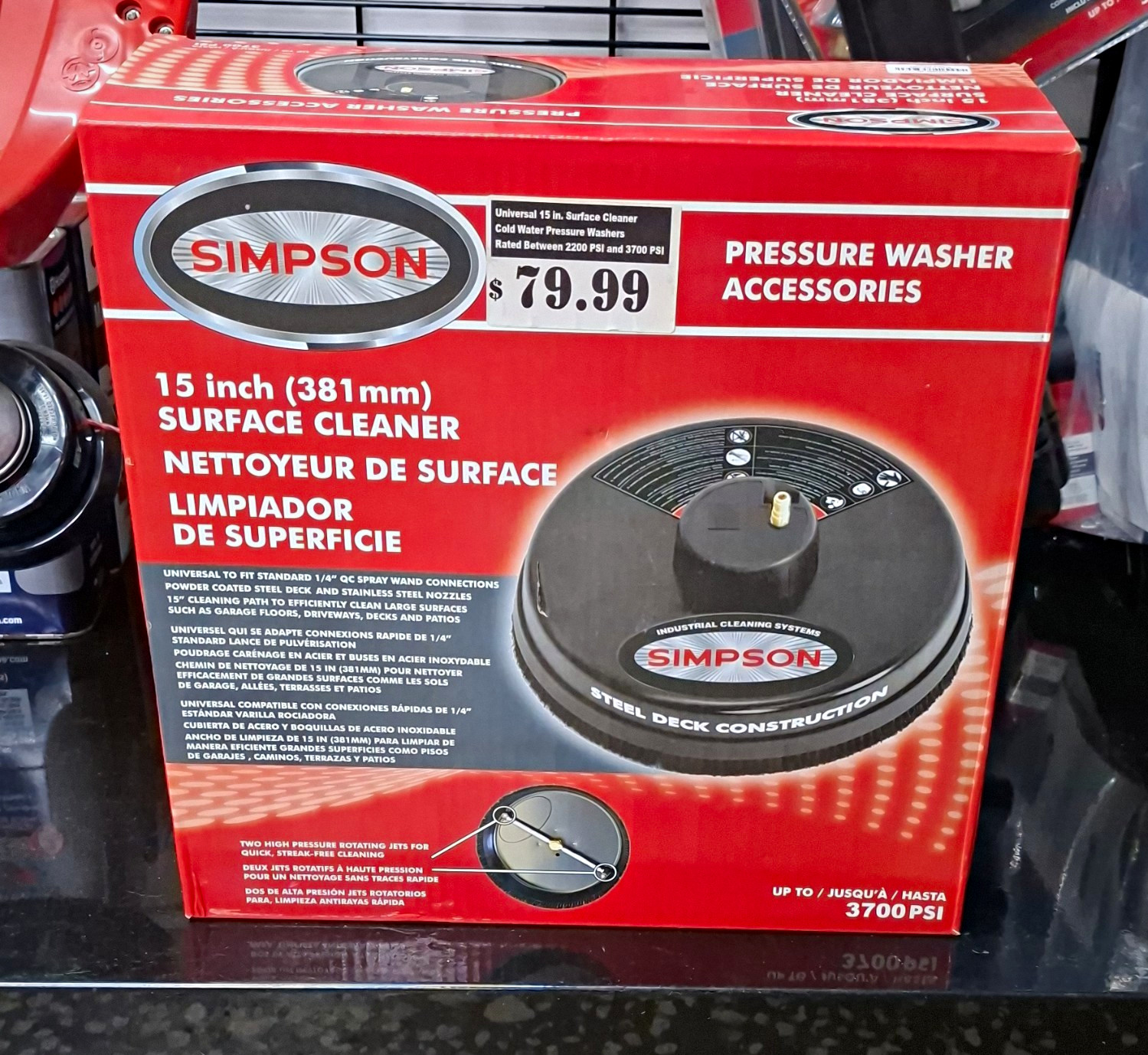 SIMPSON 15 in (381mm) Pressure Washer Surface Cleaner Attachment 80165