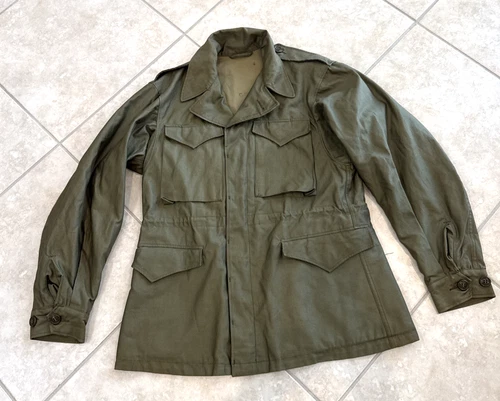 ORIGINAL WWII WW2 US Army M1943 M43 Field Jacket 34R Military Dated 04/17/1944