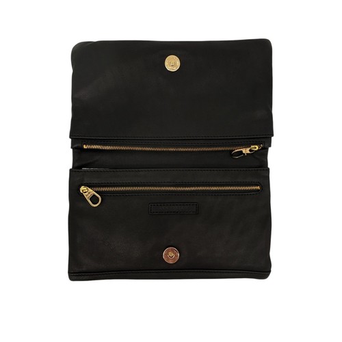 Bolso clutch plegable de cuero napa ANN TAYLOR en negro - Imagen 2 de 17