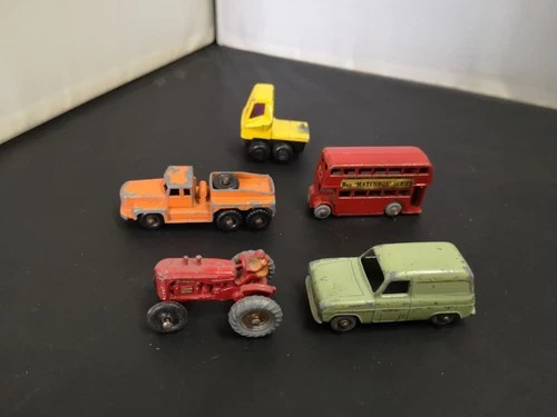 MATCHBOX  LESNEY LOT OF FIVE MODELS INC FORD THAMES SINGER VAN --Y139