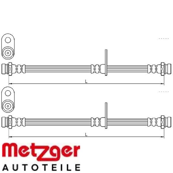 2X Bremsschlauch Metzger 4110638 2 BremsschläUche Rechts Links Hinten-image