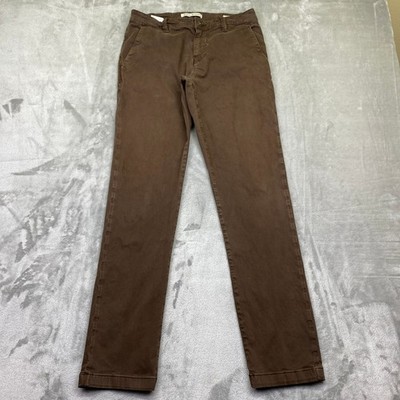 Mavi Jeans Edward Slim Straight Leg Brown Cotton Blend Chinos Mens Size 30