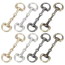 Metal Horse Bit Buckle 8Pcs & Gold, Silver, Glossy Black, Aged Brass