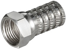 F-Stecker, Cu vernickelt, L. ca.20mm, gr.&Uuml;berwurfmutter; WEF 6 C F-Plug 20mm Cu