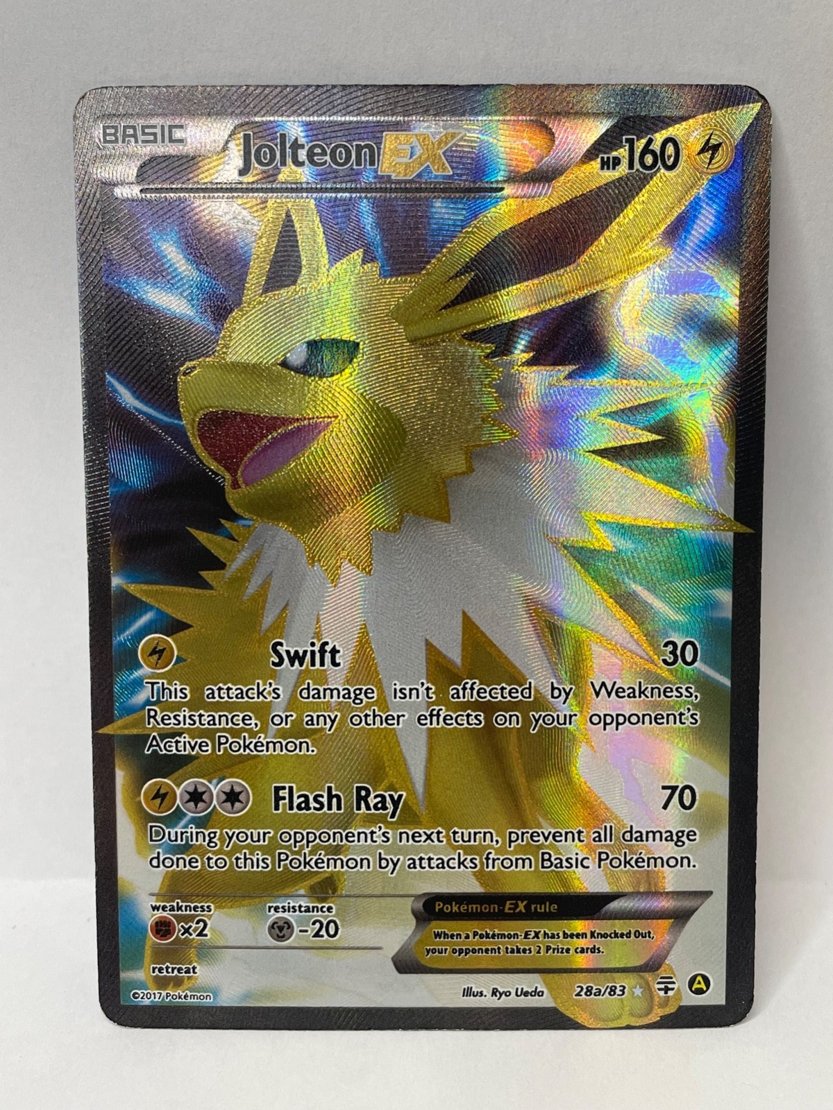 Pokemon TGC Jolteon EX 28a/83 Alternate Art Promo Lightly Played