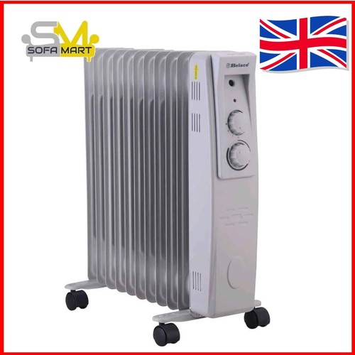 Belaco 11 Fin Oil Filled Radiator 2500W Electric Portable Heater 3 Heat Thermost