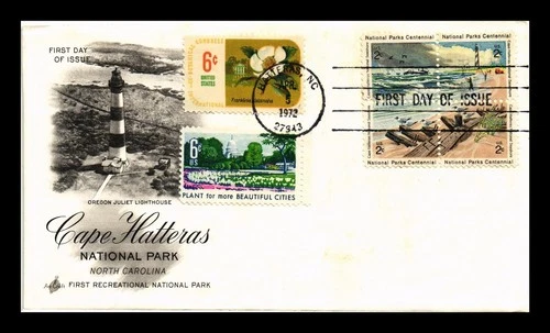 DR JIM STAMPS US COVER CAPE HATTERAS NATIONAL PARKS CENTENNIAL FDC COMBO