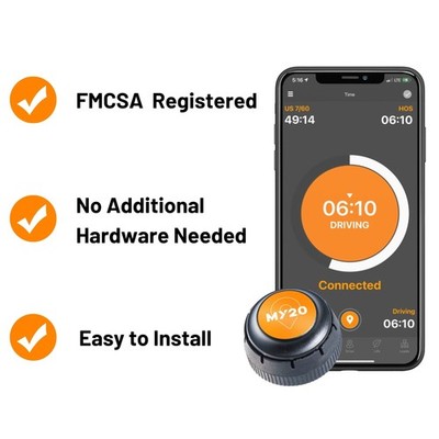My20 ELD Electronic Logging Device, Truck GPS Tracking, FMCSA Compliant, 9-pi...