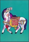 1989 PRC China Postcard JP1 Year of the Horse Lunar New Year Zodiac Gold Foil