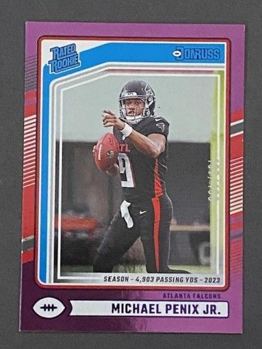 2024 Donruss RR Season Stat Line /490 Michael Penix Jr RC 308 Atlanta Falcons