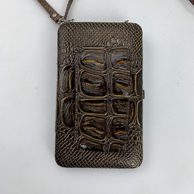 Hard Shelled Reptile Pattern Wallet Purse Handbag 7.5'' x 4.5''