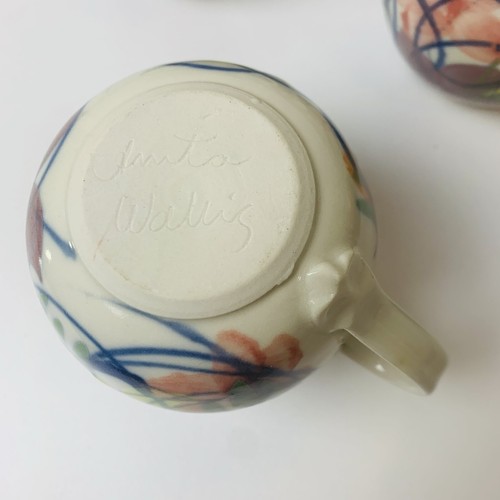 Set of 6 Hand Painted and Made Mugs Floral & Art Design Coffee Tea Mugs Ceramics - Picture 10 of 13