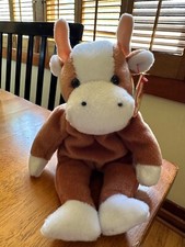 Ty "Bessie the Cow" Beanie Baby 1995 RARE RETIRED w TAG ERRORS, PVC pellets MINT