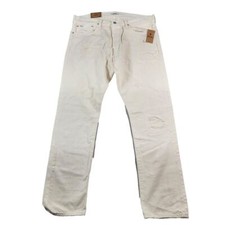 Polo Ralph Lauren Distressed Jeans Mens 36x32 White Sullivan Slim Fit Denim NEW