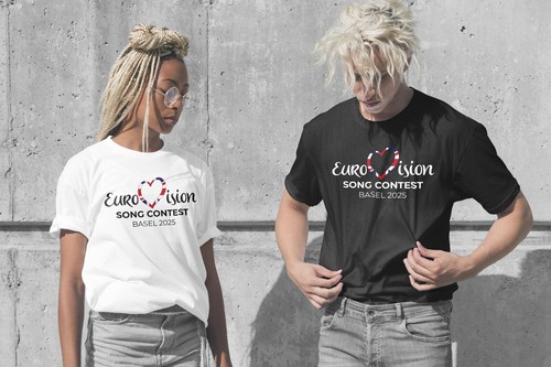 Unisex Eurovision Song Contest BASEL 2025 UK HEART T-Shirt TEE MUSIC TV - Picture 4 of 5