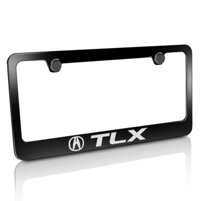 Stainless Steel License Plate Frame For TLX - Black Rust-Free Tag Holder With Screw Caps