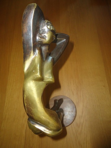 Rare Bronze Ballerina Sculpture Dancer Wooden Base 40CM ( 5.4 KG ) - Picture 4 of 12
