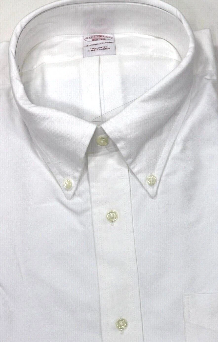 Brooks Brothers Regular The Original Polo Oxford Shirt XXL All Cotton White