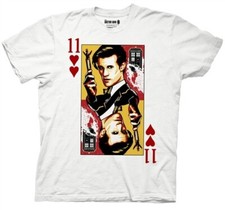 Doctor Who 11th Doctor Matt Smith 11 of Hearts Playing Card T-Shirt NEW UNWORN