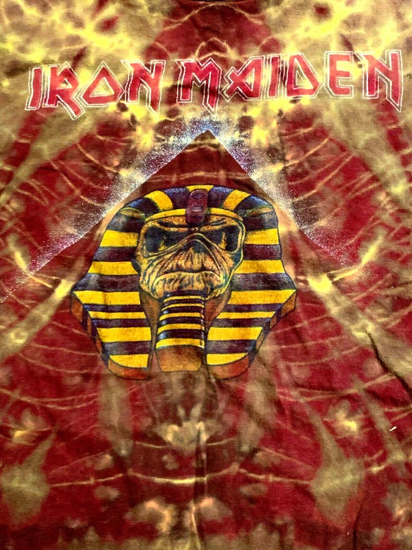 Iron Maiden ORIGINAL T-shirt 1984 Tie Dye POWERSLAVE Incredibly RARE Size Large