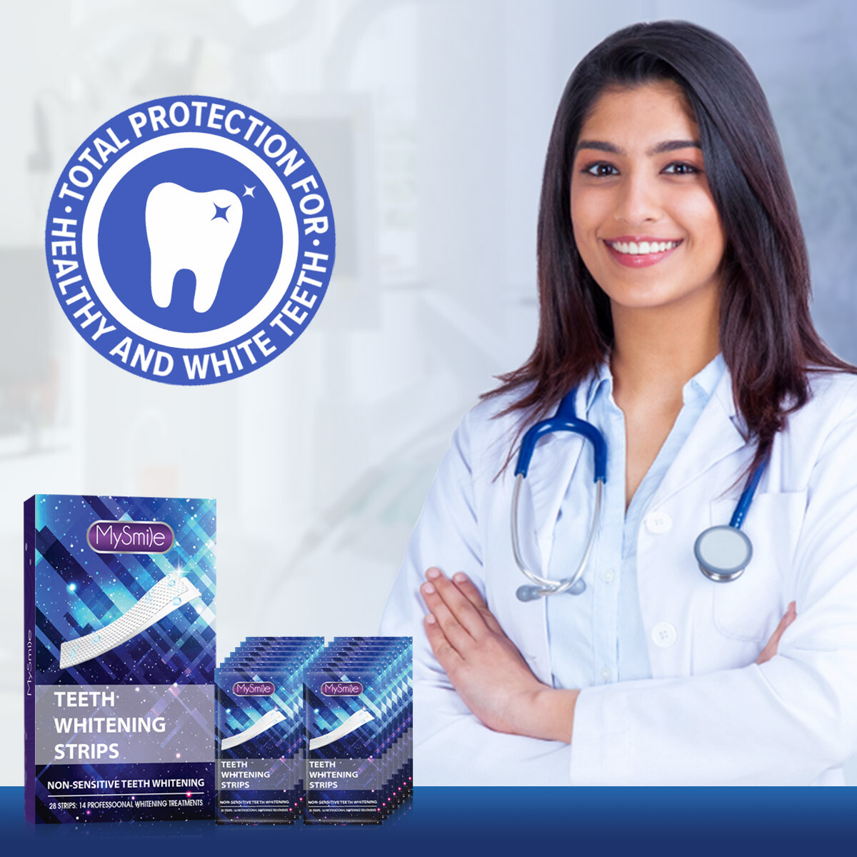 MySmile 28pcs Teeth Whitening Strips Tooth Whitener White Strips Tiktok Hot eBay